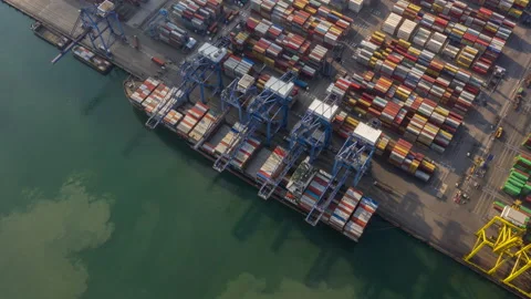 Container , container ship in export and import business and logistics. Stock Footage 130913400