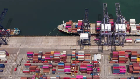 Container , container ship in export and import business and logistics. Stock Footage 130916569