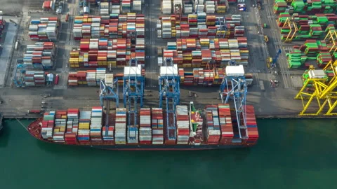 Container , container ship in export and import business and logistics. Stock Footage 130916842