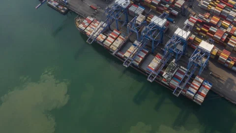 Container , container ship in export and import business and logistics. Stock Footage 130917734