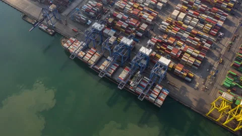 Container , container ship in export and import business and logistics. Stock Footage 130918429