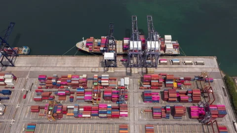 Container , container ship in export and import business and logistics. Stock Footage 130920041