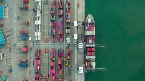 Container , container ship in export and import business and logistics. Stock Footage 131134340