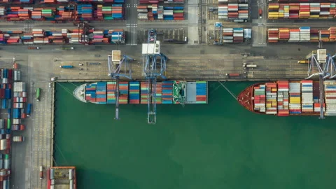 Container , container ship in export and import business and logistics. Stock Footage 131141948