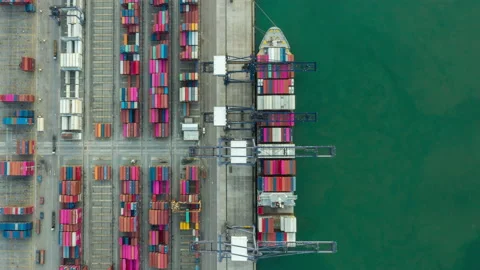 Container , container ship in export and import business and logistics. Stock Footage 131141959