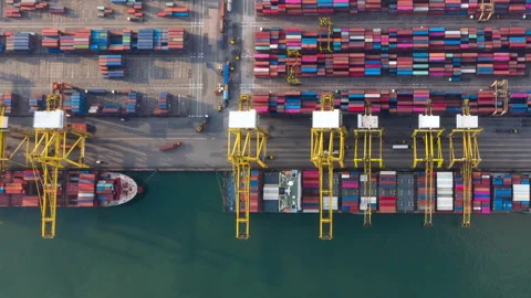 Container , container ship in export and import business and logistics. Stock Footage 131142734