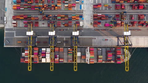 Container , container ship in export and import business and logistics. Stock Footage 131144030