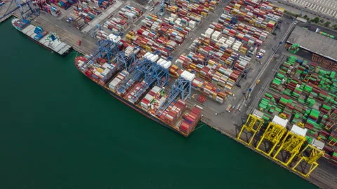 Container , container ship in export and import business and logistics. Vídeos de archivo 131144694