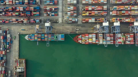 Container , container ship in export and import business and logistics. Stock Footage 131148291