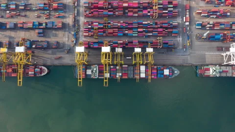 Container , container ship in export and import business and logistics. Stock Footage 131149513