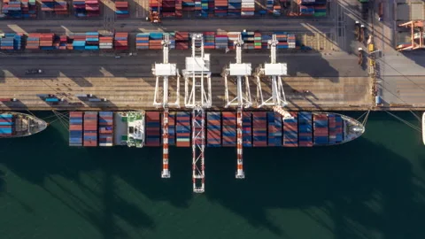 Container , container ship in export and import business and logistics. Stock Footage 138235395