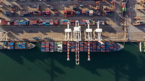 Container , container ship in export and import business and logistics. Stock Footage 138322353