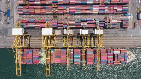 Container , container ship in export and import business and logistics. Stock Footage 138342611