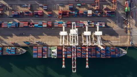 Container , container ship in export and import business and logistics. Stock Footage 138396236
