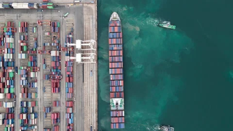 Container , container ship in export and import business and logistics. Stock Footage 138396264