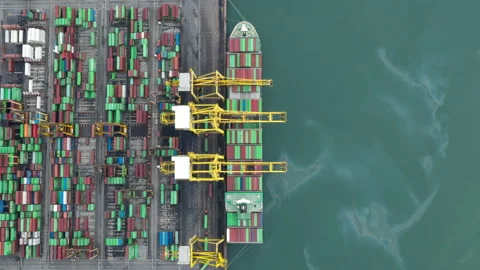 Container , container ship in export and import business and logistics. Stock Footage 138396312