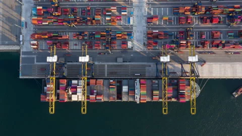 Container , container ship in export and import business and logistics. Stock Footage 139113518