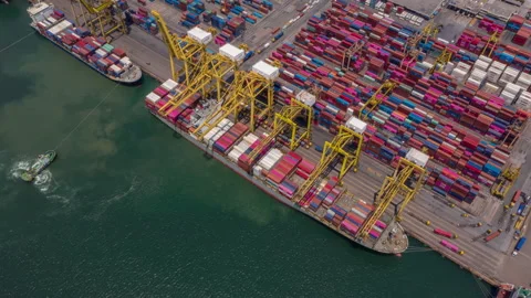Container , container ship in export and import business and logistics. Stock Footage 139113672