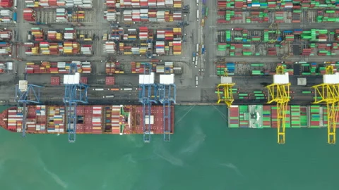 Container , container ship in export and import business and logistics. Stock Footage 139117125