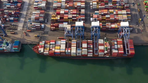 Container , container ship in export and import business and logistics. Stock Footage 139119094