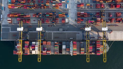 Container , container ship in export and import business and logistics. Stock Footage 139128807