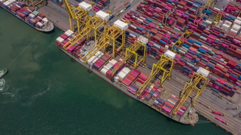 Container , container ship in export and import business and logistics. Stock Footage 139128930