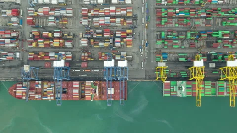 Container , container ship in export and import business and logistics. Stock Footage 139130845