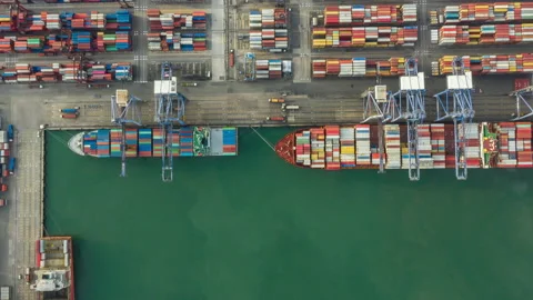 Container , container ship in export and import business and logistics. Stock Footage 139133992