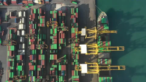 Container , container ship in export and import business and logistics. Stock Footage 139145511