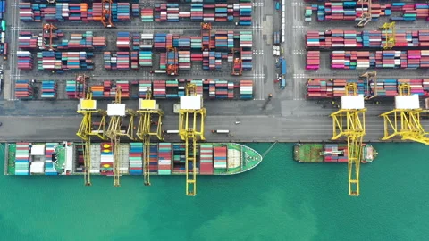 Container , container ship in export and import business and logistics. Stock Footage 139150738