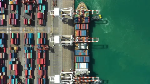 Container , container ship in export and import business and logistics. Stock Footage 139150894