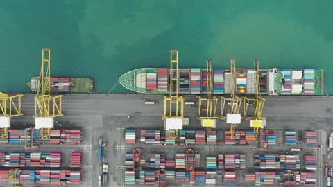 Container , container ship in export and import business and logistics. Stock Footage 139151176