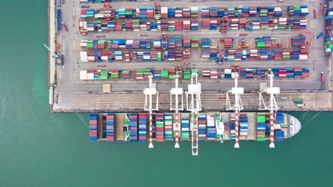 Container , container ship in export and import business and logistics. Stock Footage 140150360