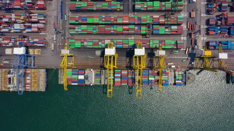 Container , container ship in export and import business and logistics. Stock Footage 154057444