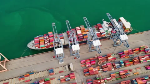 Container , container ship in export and import business and logistics. Stock Footage 154264755