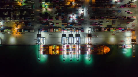 Container , container ship in export and import business and logistics. Stock Footage 154265196
