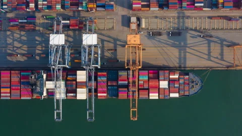 Container , container ship in export and import business and logistics. Stock Footage 154266886