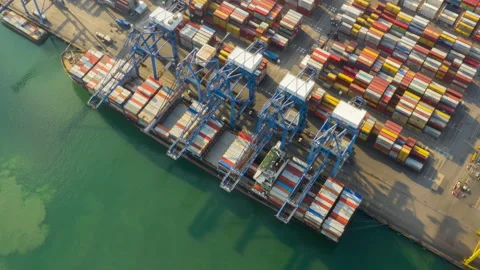 Container , container ship in export and import business and logistics. Stock Footage 154473930