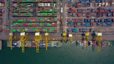 Container , container ship in export and import business and logistics. Stock Footage 154474108