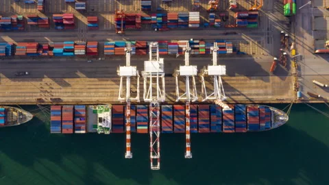 Container , container ship in export and import business and logistics. Stock Footage 154474133