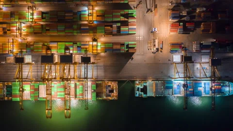 Container , container ship in export and import business and logistics. Stock Footage 154474680