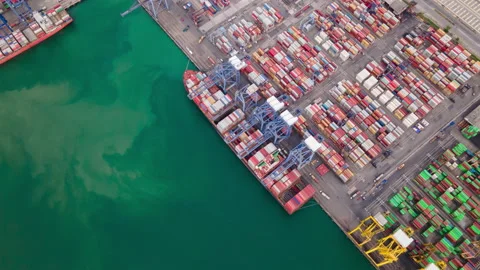 Container , container ship in export and import business and logistics. Stock Footage 154593977