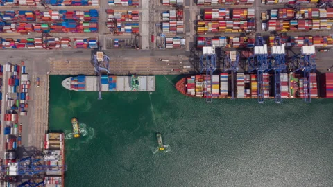 Container , container ship in export and import business and logistics. Stock Footage 154593979