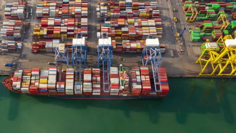 Container , container ship in export and import business and logistics. Stock Footage 154594145