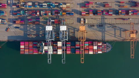 Container , container ship in export and import business and logistics. Stock Footage 154594189