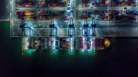 Container , container ship in export and import business and logistics. Stock Footage 154594607