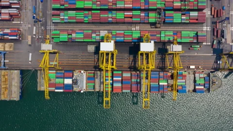 Container , container ship in export and import business and logistics. Stock Footage 155203887