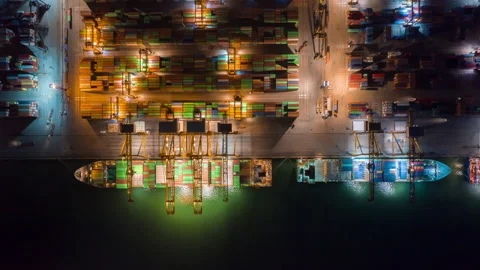 Container , container ship in export and import business and logistics. Stock Footage 155204391