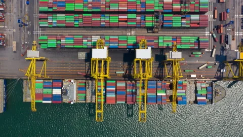Container , container ship in export and import business and logistics. Stock Footage 155651336