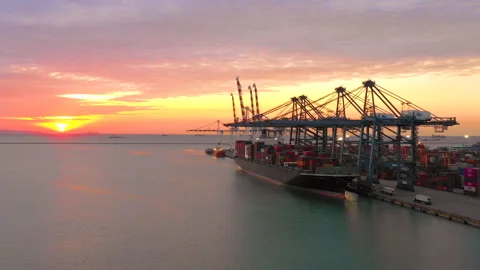 Container , container ship in export and import business and logistics. Stock Footage 155652111